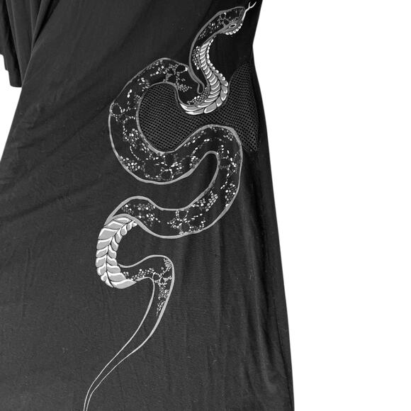 KILLSTAR Maple Asymmetrical Dress Snake Print in Black Viscose Women’s 4XL - Picture 7 of 12